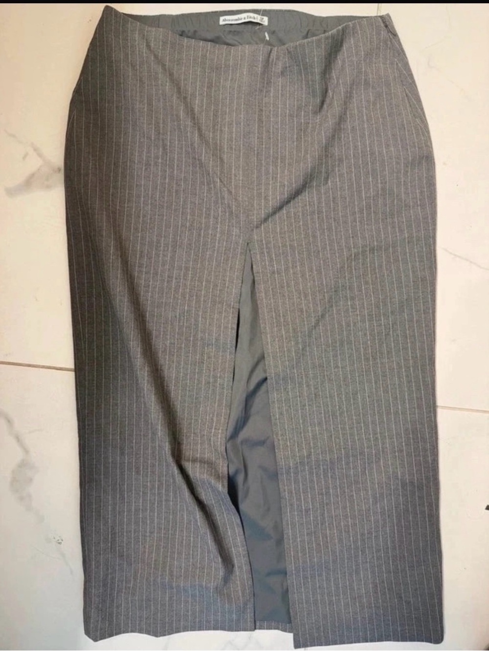 Abercrombie & Fitch Gray Pinstripe Maxi Skirt